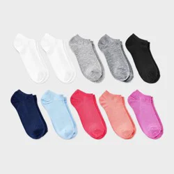 Women's 10pk Low Cut Socks - Dealworthy™ Assorted Color 4-10: Recycled Polyester, Spandex, Stripe Pattern, Machine Washable