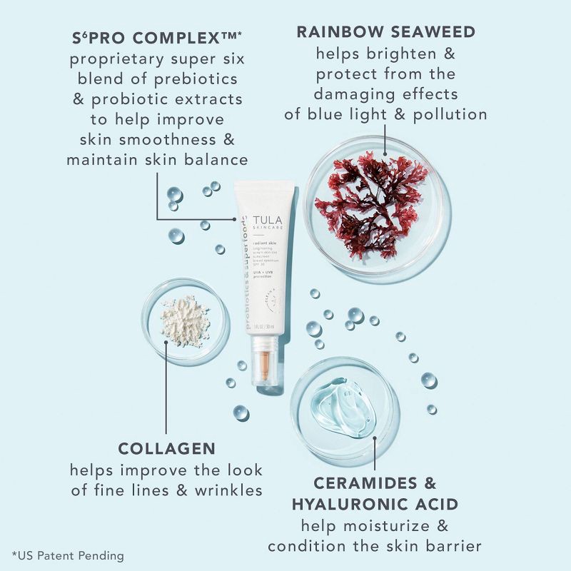 slide 3 of 6, TULA SKINCARE Radiant Skin Brightening Serum Skin Tint - 6 - SPF 30 - 1 fl oz - Ulta Beauty, 1 fl oz