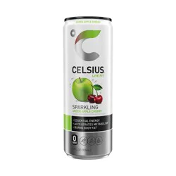 CELSIUS Sparkling Green Apple Cherry Functional Energy Drink - 12 fl oz Can