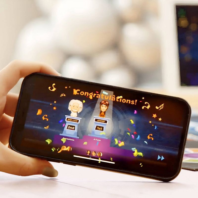 slide 4 of 5, Outsmarted! The Live Quiz Show Game: Qplay Educational Memory Skills Board Game for 2+ Players, 1 ct