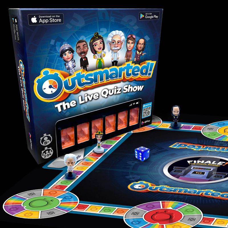 slide 5 of 5, Outsmarted! The Live Quiz Show Game: Qplay Educational Memory Skills Board Game for 2+ Players, 1 ct