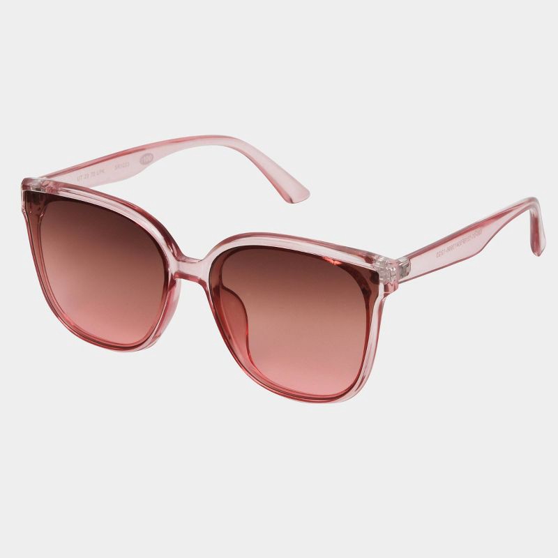 slide 2 of 2, Women's Plastic Square Sunglasses with Gradient Lenses - Universal Thread™ Pink: UV Protection, Medium Fit, 1 ct