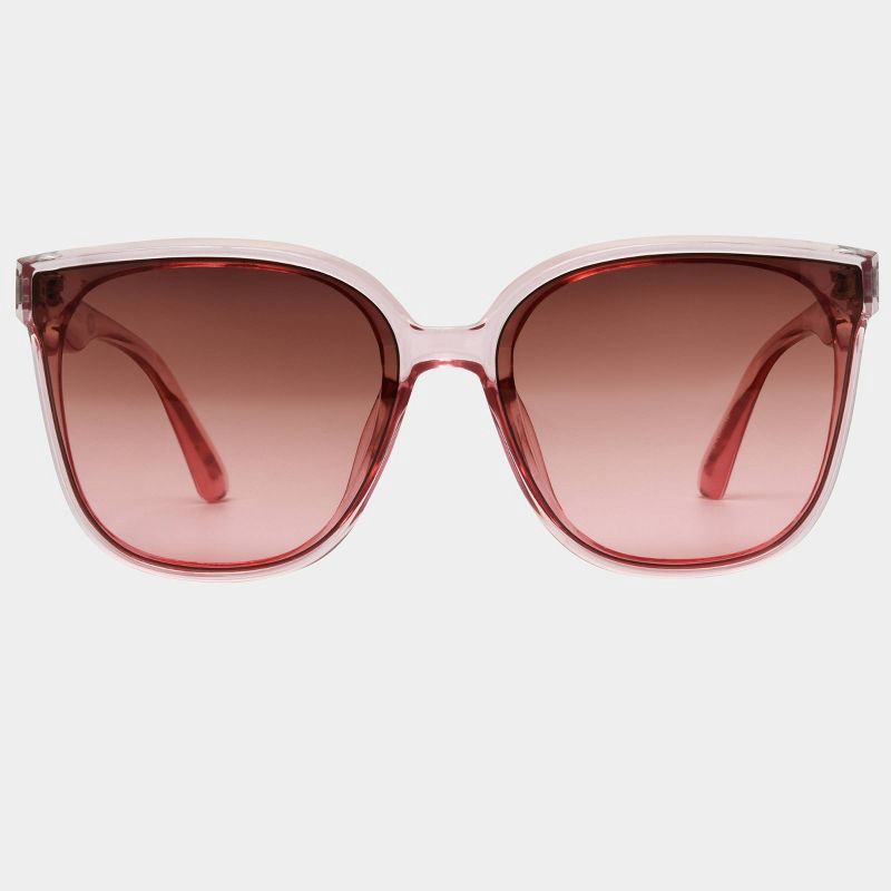 slide 1 of 2, Women's Plastic Square Sunglasses with Gradient Lenses - Universal Thread™ Pink: UV Protection, Medium Fit, 1 ct
