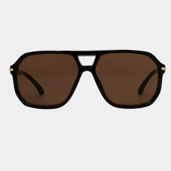 Women's Plastic Aviator Sunglasses - Universal Thread™ Black: UV Protection, Polycarbonate Lens, Medium Fit