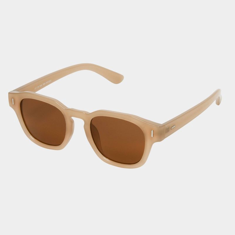 slide 2 of 2, Women's Plastic Round Sunglasses - Universal Thread™ Tan: Maximum UV Protection, Polycarbonate Lenses, Medium Fit, 1 ct