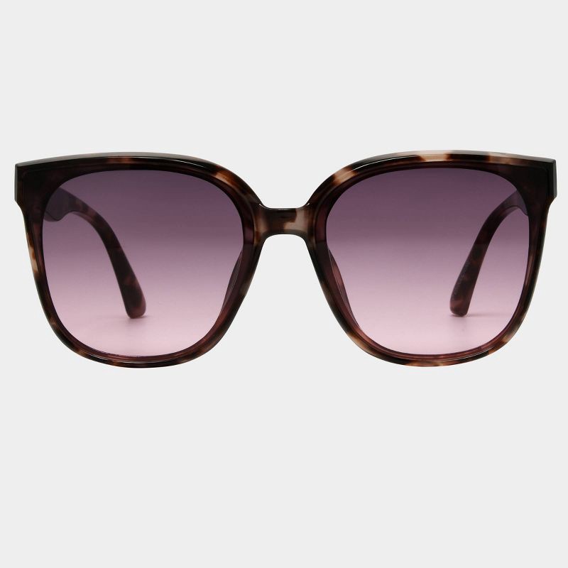slide 1 of 2, Women's Plastic Square Sunglasses with Gradient Lenses - Universal Thread™ Tortoise: UV Protection, Polycarbonate Lens, 1 ct
