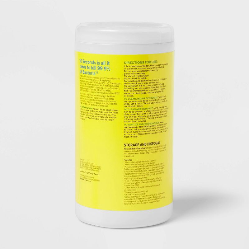 slide 3 of 4, Lemon All Purpose Disinfecting Wipes - 75ct - up&up™, 75 ct