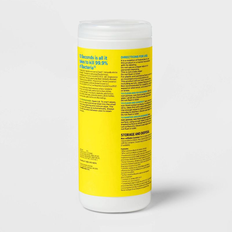 slide 3 of 3, Lemon All Purpose Disinfecting Wipes - 35ct - up&up™, 35 ct