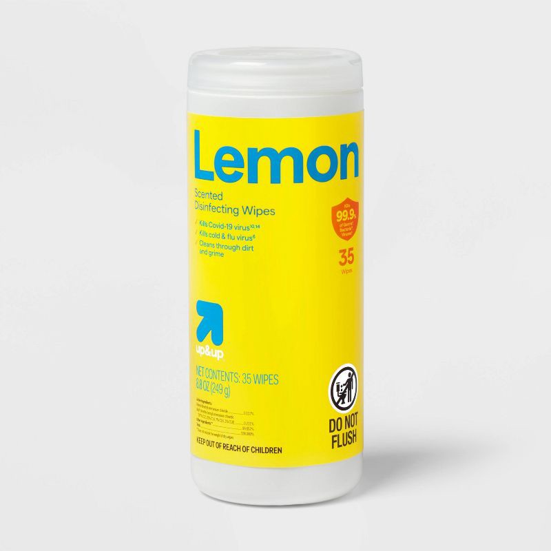 slide 1 of 3, Lemon All Purpose Disinfecting Wipes - 35ct - up&up™, 35 ct