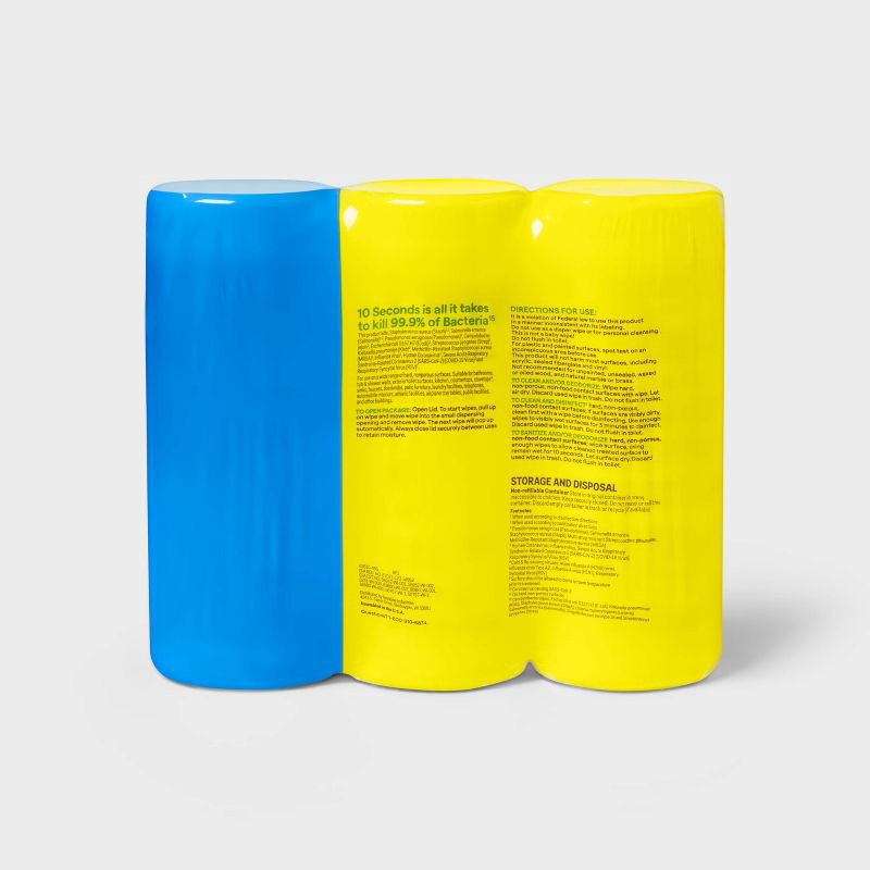 slide 3 of 4, Lemon and Fresh All Purpose Disinfecting Wipes - 35ct/3pk - up&up™, 35 ct, 3 ct