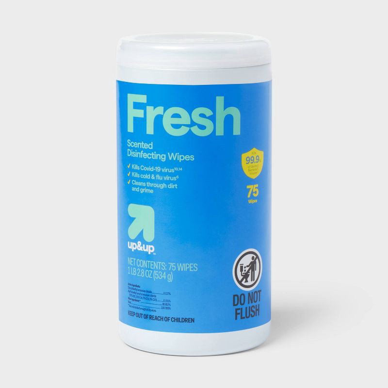 slide 1 of 3, Fresh All Purpose Disinfecting Wipes - 75ct - up&up™, 75 ct