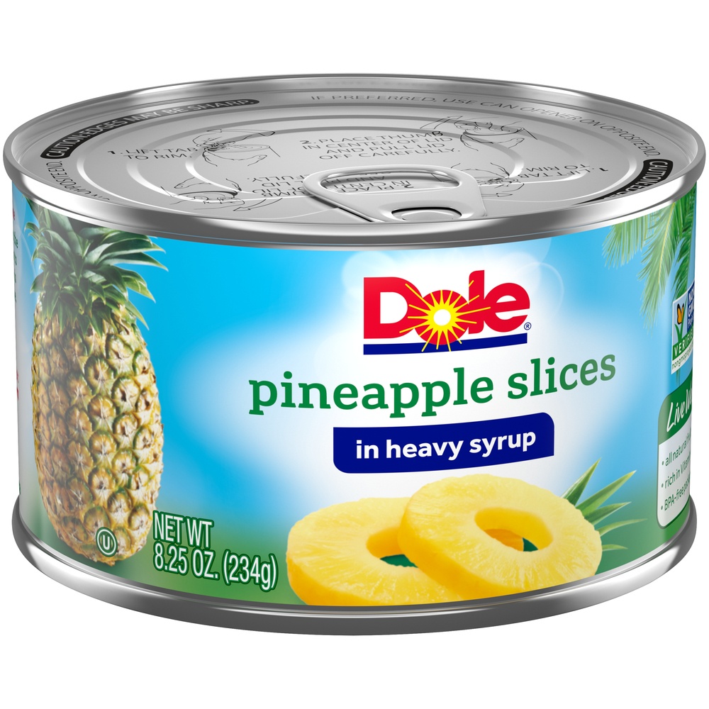 slide 8 of 8, Dole Pineapple Slices In Heavy Syrup, 8.25 oz