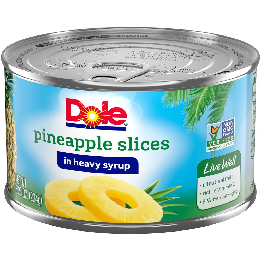 slide 2 of 8, Dole Pineapple Slices In Heavy Syrup, 8.25 oz