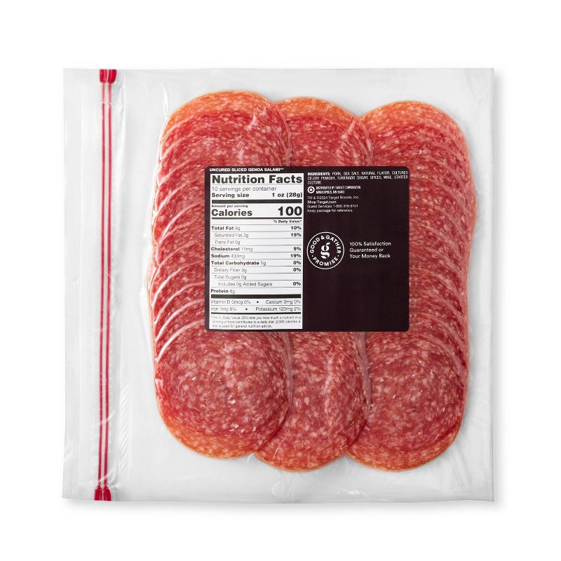 slide 3 of 3, Sliced Uncured Genoa Salami - 10oz - Good & Gather™, 10 oz