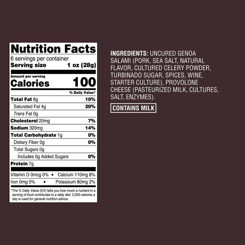 slide 4 of 4, Uncured Genoa Salami and Provolone Cheese Tray - 6oz - Good & Gather™, 6 oz