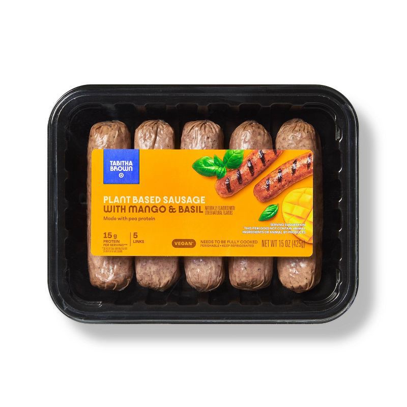 slide 1 of 3, Tabitha Brown for Target Tabitha Brown Mango Basil Plant-Based Sausage - 15oz, 15 oz
