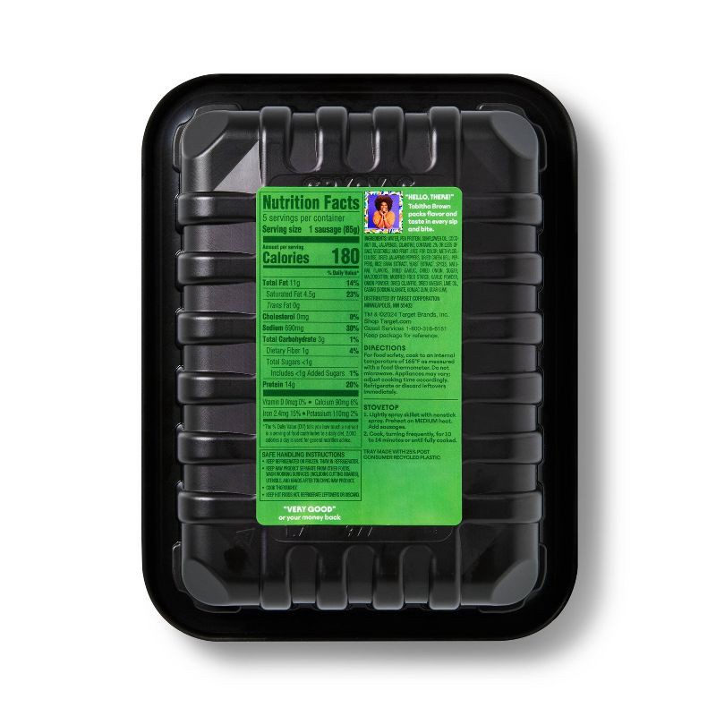 slide 3 of 3, Tabitha Brown for Target Tabitha Brown Jalapeno Cilantro Plant-Based Sausage - 15oz, 15 oz