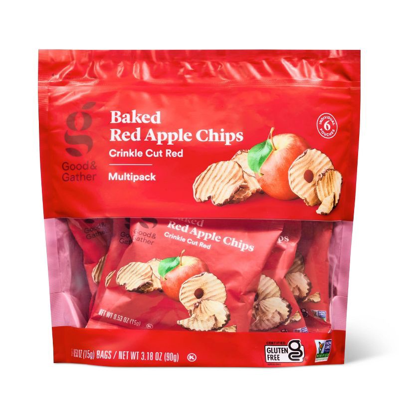slide 1 of 4, Red Apple Chips - 3.18oz / 6ct - Good & Gather™, 3.18 oz, 6 ct