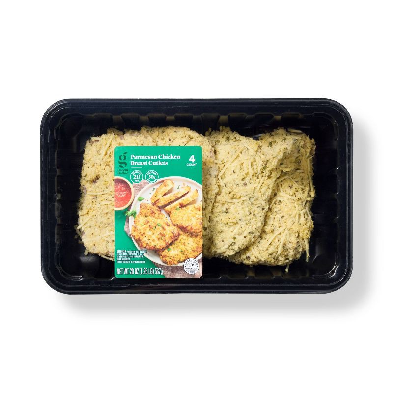 slide 1 of 3, Parmesan Chicken Breast Cutlets - 20oz - Good & Gather™, 20 oz