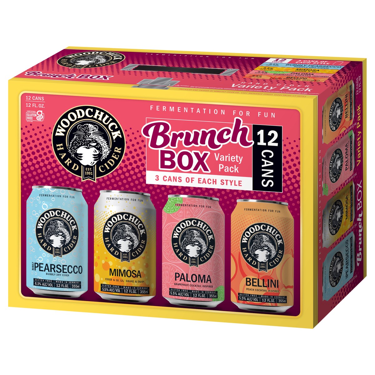 slide 6 of 6, Woodchuck Hard Cider - Brunch Box 12 Pack, 12oz Can, 144 oz