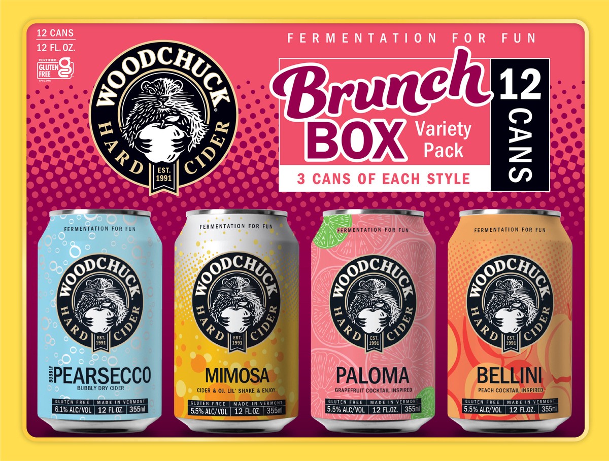 slide 3 of 6, Woodchuck Hard Cider - Brunch Box 12 Pack, 12oz Can, 144 oz