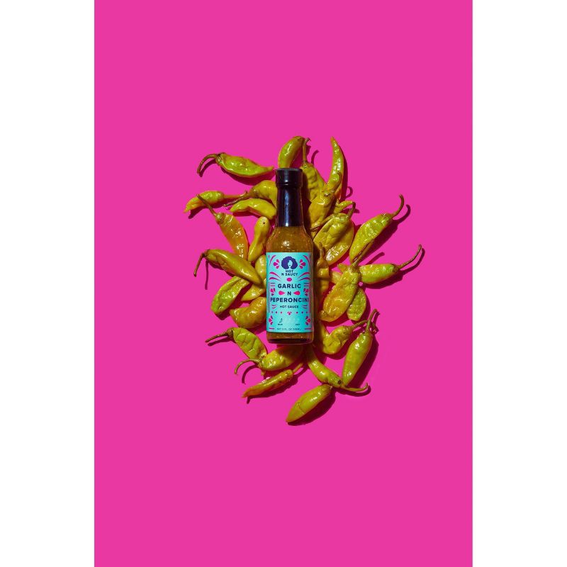 slide 3 of 5, Hot N Saucy Garlic N Peperoncini Hot Sauce - 5oz, 5 oz