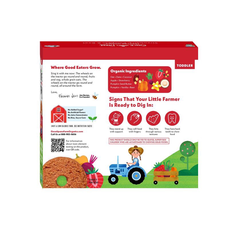 slide 2 of 10, Once Upon a Farm Tractor Wheels Strawberry Pumpkin & Beet Baby Food - 3.35oz, 3.35 oz
