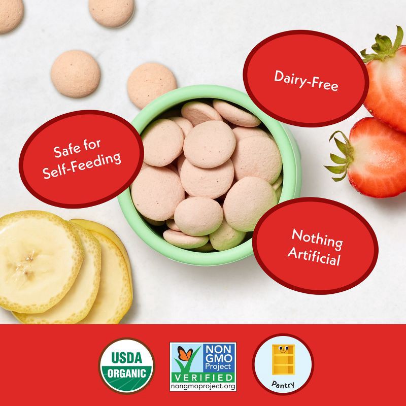 slide 7 of 9, Once Upon a Farm Coconut Melts Strawberry Banana Baby Snacks - 1oz, 1 oz