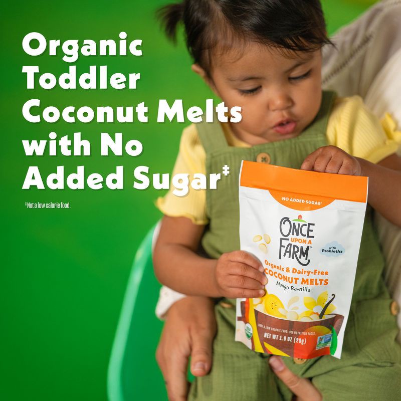 slide 7 of 10, Once Upon a Farm Coconut Melts Mango Baby Snacks - 1oz, 1 oz