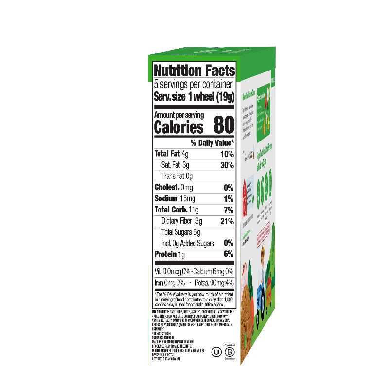 slide 11 of 11, Once Upon a Farm Tractor Wheels Apple Sweet Potato & Spinach Baby Snacks - 3.35oz, 3.35 oz