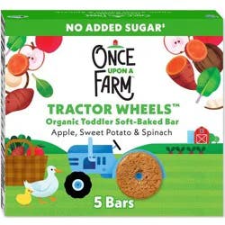Once Upon a Farm Tractor Wheels Apple Sweet Potato & Spinach Baby Snacks - 3.35oz