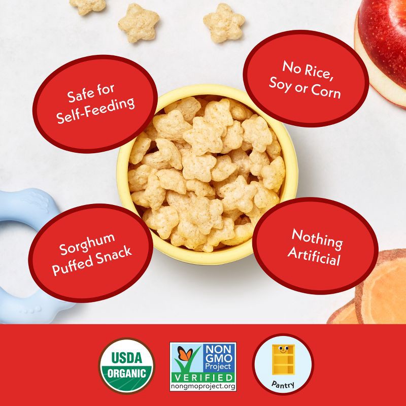 slide 7 of 11, Once Upon a Farm Fruit & Veggie Puffs Apple Sweet Potato & Coconut Baby Snacks - 1.5oz, 1.5 oz