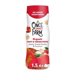 Once Upon a Farm Fruit & Veggie Puffs Apple Sweet Potato & Coconut Baby Snacks - 1.5oz