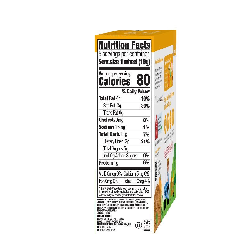 slide 11 of 11, Once Upon a Farm Tractor Wheels Banana Pumpkin & Cauliflower Baby Snacks - 3.35oz, 3.35 oz