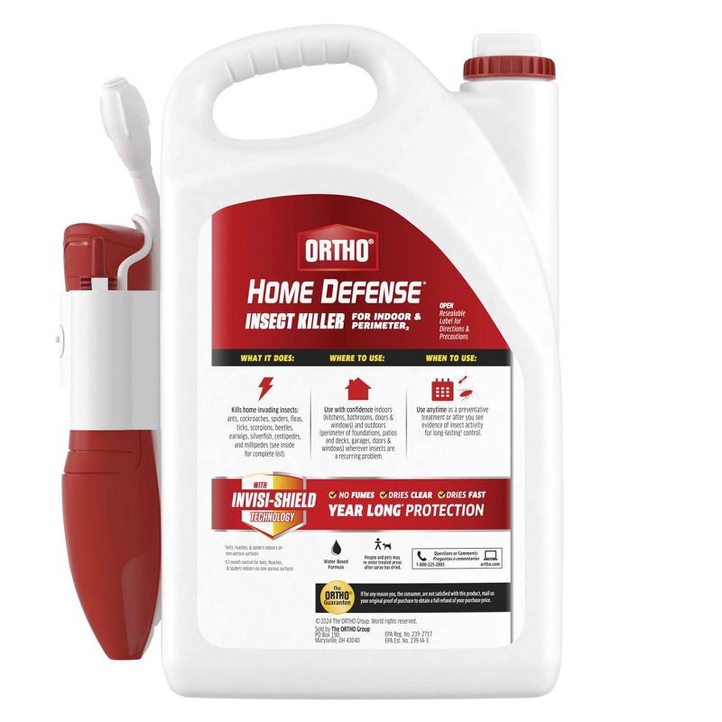 slide 2 of 10, Ortho Home Defense Insect Killer for Indoor & Perimeter RTU Wand: Kills Spiders, Liquid Formula - 128oz, 128 oz