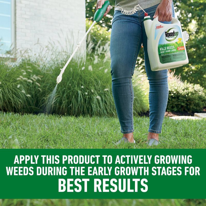 slide 8 of 12, Roundup For Lawns Northern Ready to Use Extended Wand Herbicide - 1gal : Weed & Root Eliminator, 3-Month Control, Rainproof, 1 gal