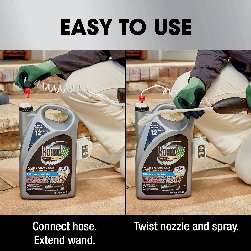 slide 14 of 15, Roundup Dual Action 365 Weed & Grass Killer Plus 12 Month Preventer Vegetation Killer Wand Herbicide 128oz: Long-Term Lawn Care, 128 oz