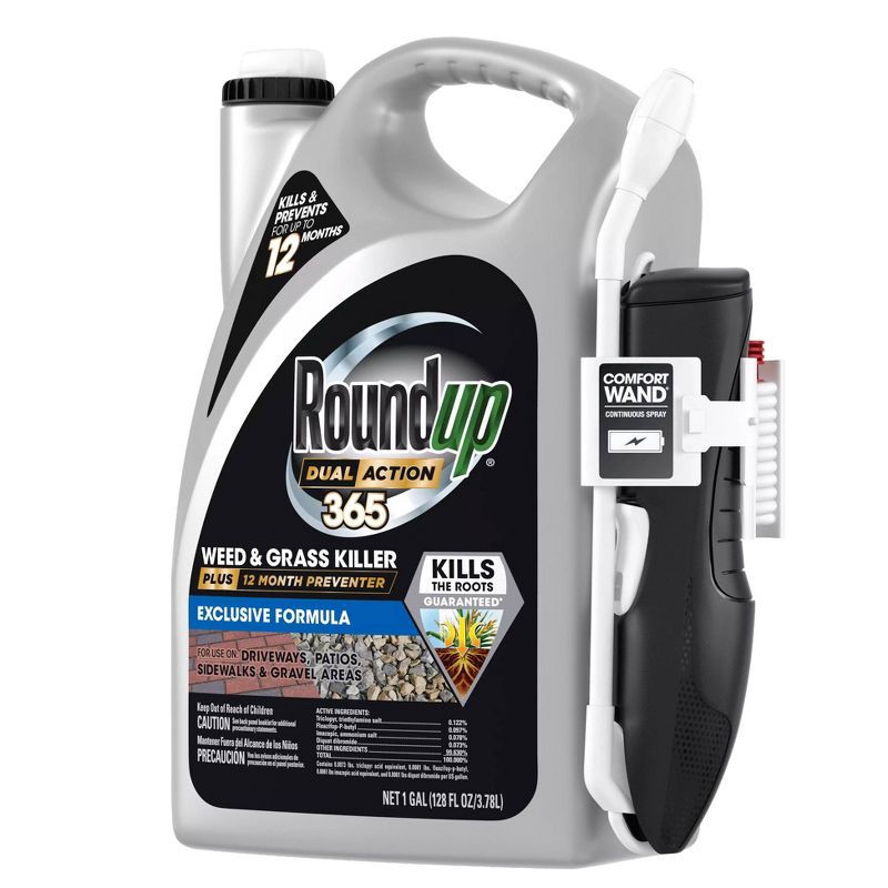 slide 4 of 15, Roundup Dual Action 365 Weed & Grass Killer Plus 12 Month Preventer Vegetation Killer Wand Herbicide 128oz: Long-Term Lawn Care, 128 oz