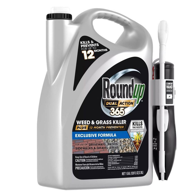 slide 5 of 15, Roundup Dual Action 365 Weed & Grass Killer Plus 12 Month Preventer Vegetation Killer Wand Herbicide 128oz: Long-Term Lawn Care, 128 oz