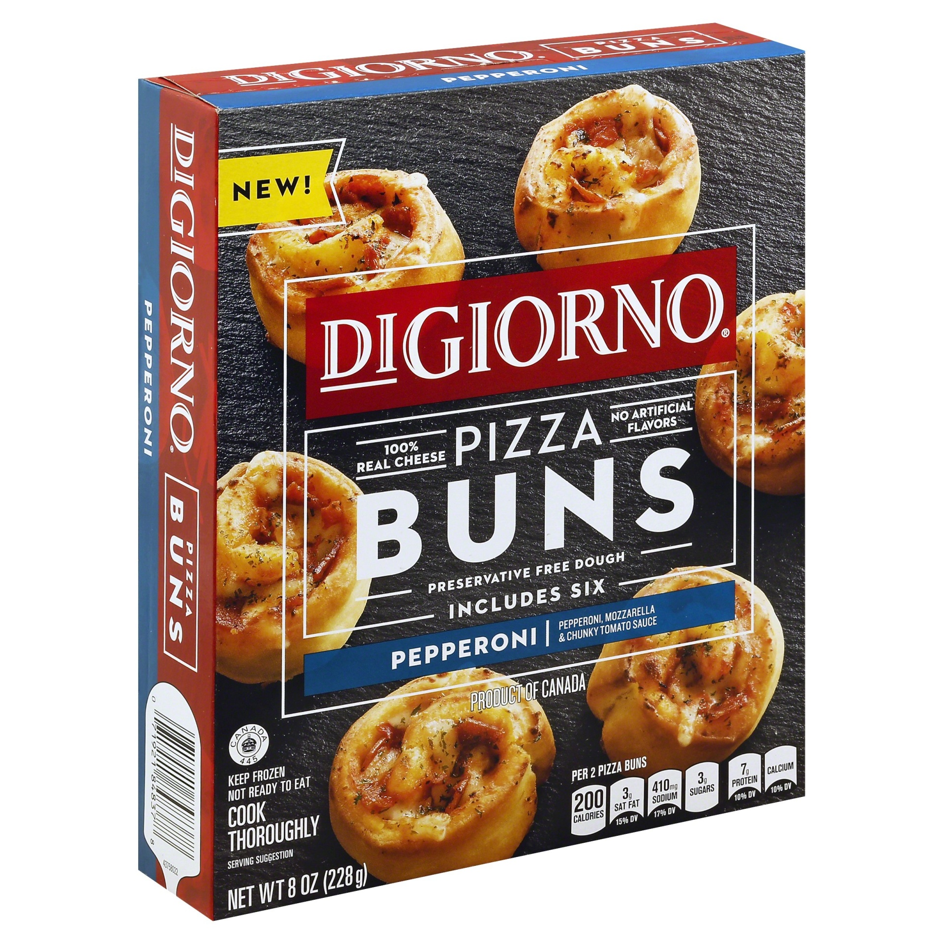 slide 1 of 2, DiGiorno Pepperoni Frozen Pizza Buns, 8 oz