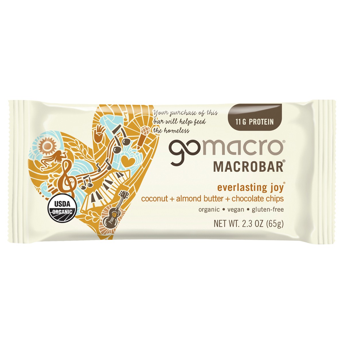 slide 1 of 1, GoMacro Coconut + Almond Butter + Chocolate Chips MacroBar, 2.3 oz