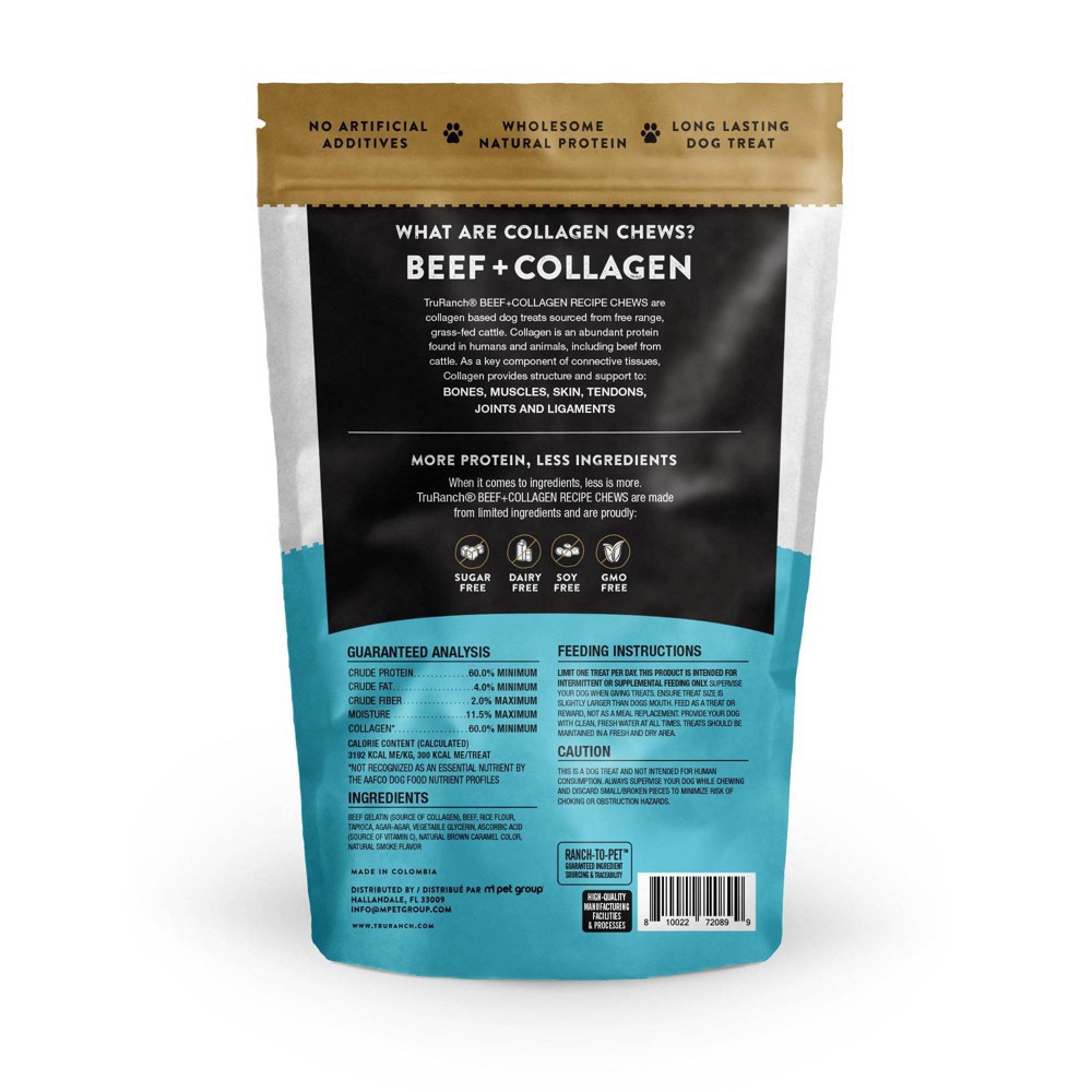 slide 2 of 3, TruRanch Colla-Rolls Beef + Collagen Recipe Dog Chews Large 3 ea, 3 ct