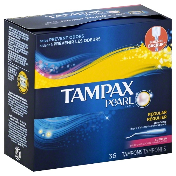 slide 1 of 1, Tampax Pearl Tampon Plastic Regular Fresh Scent, 36 ct