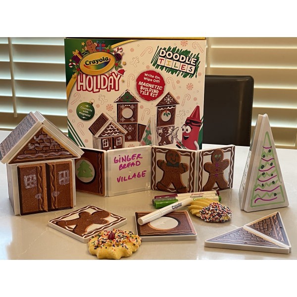 slide 4 of 5, CreateOn Crayola Magnetic Tiles, Gingerbread Doodle, Set Of 24 Pieces, 1 ct