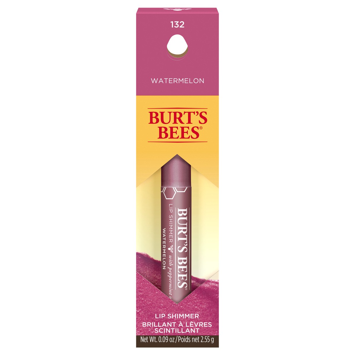slide 1 of 23, Burt's Bees Watermelon 132 Lip Shimmer 0.09 oz, 0.09 oz