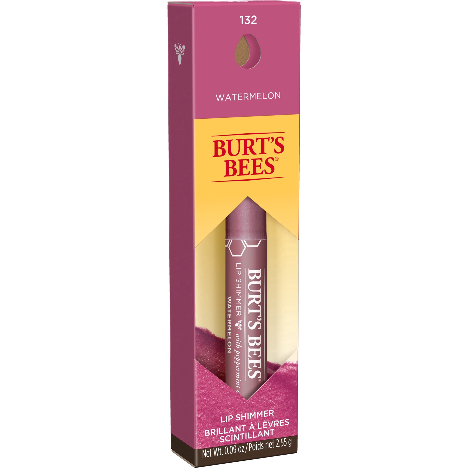 slide 11 of 23, Burt's Bees Watermelon 132 Lip Shimmer 0.09 oz, 0.09 oz