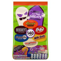 Hershey's All Time Greats Miniatures Chocolate Assortment Candy, Halloween, 45.28 oz, Bulk Variety Bag (140 Pieces)