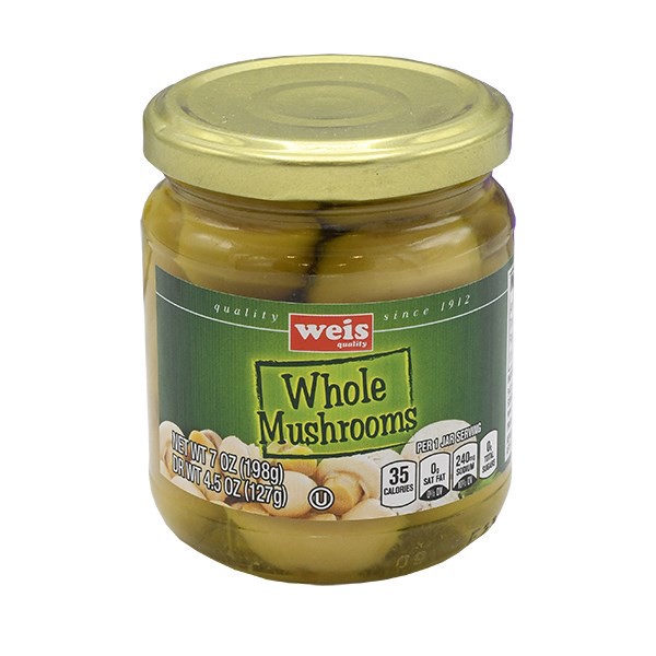 slide 1 of 1, Weis Quality Whole Fancy Canned Vegetable-Mushrooms, 4.5 oz