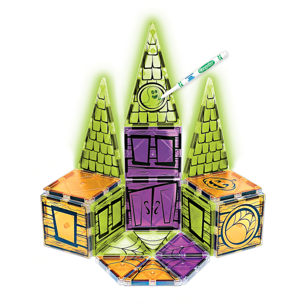 slide 2 of 5, CreateOn Crayola Magnetic Tiles, Halloween Haunted House, Set Of 24 Pieces, 1 ct