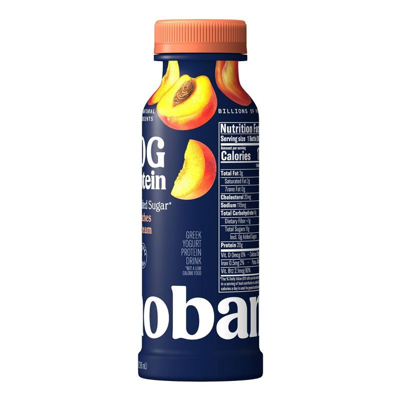 slide 6 of 9, Chobani 20g Peaches & Cream Yogurt Drink - 20g Protein 10 fl oz, 20 gram, 20 gram, 10 fl oz